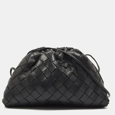 Pre-owned Bottega Veneta Black Intrecciato Leather Mini The Pouch Clutch