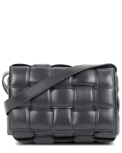 Bottega Veneta Black Intrecciato Leather Padded Cassette (authentic )