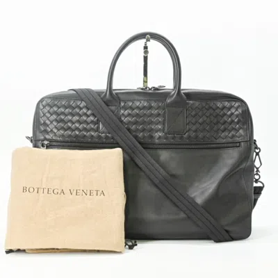 Pre-owned Bottega Veneta Black Intrecciato Leather Shoulder Bag ()