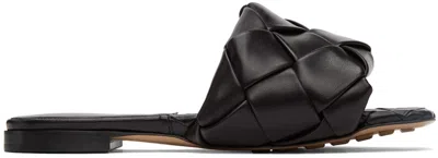 Bottega Veneta Black Intrecciato Lido Sandals In 1000 Black