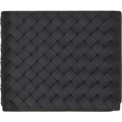 Bottega Veneta Black Intrecciato Piccolo Bi-fold Wallet In 1000 Black