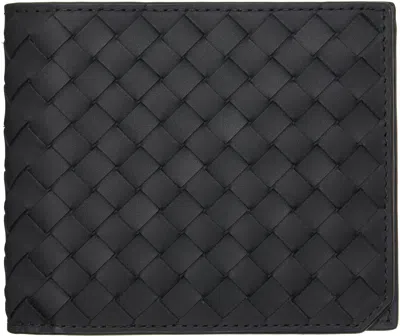 Bottega Veneta Black Intrecciato Piccolo Bi-fold Wallet