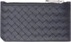 Bottega Veneta Black Intrecciato Piccolo Zipped Card Holder In 4028