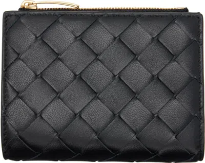Bottega Veneta Black Intrecciato Small Bi-fold Wallet
