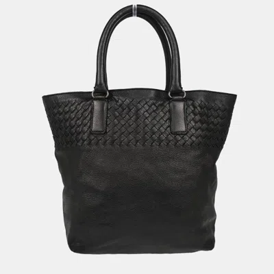 Pre-owned Bottega Veneta Black Intrecciato Tote Handbag