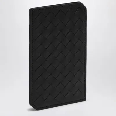 Bottega Veneta Black Intrecciato Vertical Card Holder