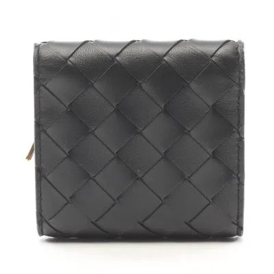 Pre-owned Bottega Veneta Black Intrecciato Wallet (tri-fold) ()