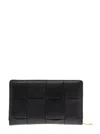 Bottega Veneta Black Intreccio Nappa Leather Wallet  Woman In Multicolor