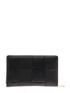Bottega Veneta Quilted Wallets Gold-tone Hardware In Black