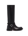 Bottega Veneta Signature Metallic Triangle Element Boots In Black