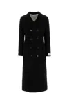 Bottega Veneta Black Coat With Notched Revers In Rayon Woman In Black