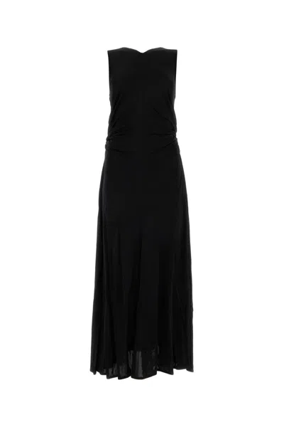 Bottega Veneta Viscose Jersey Long Dress With Knot Ring In Black