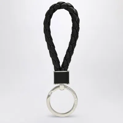 Bottega Veneta Black Keyring In Woven Leather