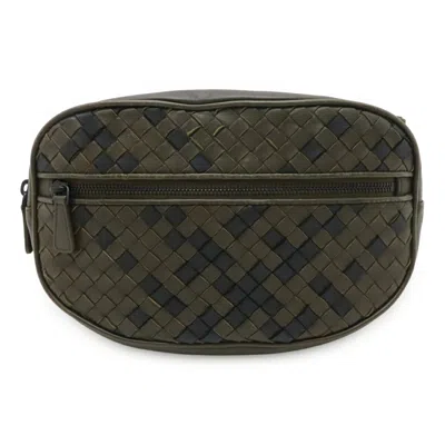 Pre-owned Bottega Veneta Black Khaki Leather Pouch Sling Bag () In Multi