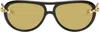 Bottega Veneta Women Metallic Sunglasses With Cut-out Motif On The Temples And Knot Detail On The Te In Black