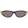 Bottega Veneta Womens Black Bv1390s Cat-eye Acetate Sunglasses In Black