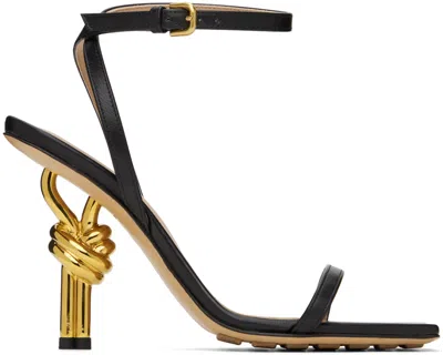 Bottega Veneta Leather Knot-heel Ankle-strap Sandals In Black
