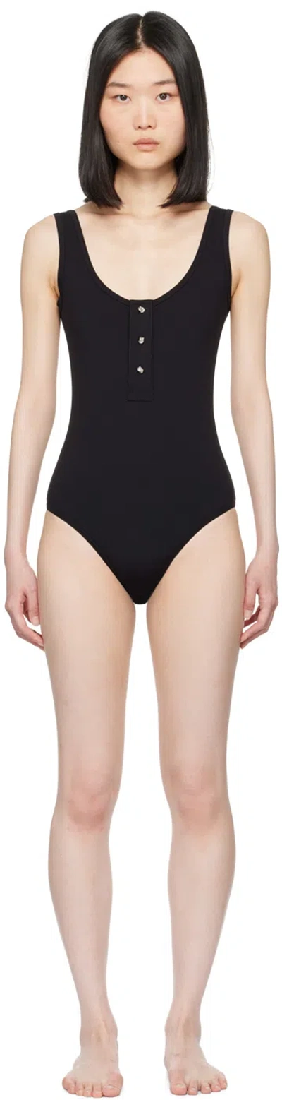 Bottega Veneta Nylon One-piece Swimsuit In Black