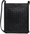 Bottega Veneta Black Large Flat Loop Pouch In 8803-black-silver