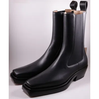 Pre-owned Bottega Veneta Black Lean Block Boots Size 45