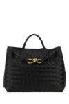 Bottega Veneta Womens Fondant-m Brass-fond Andiamo Long Intrecciato-weave Leather Clutch In Black/m Brass