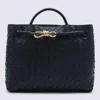 Bottega Veneta Black Medium Andiamo Bag In Black