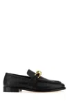 Bottega Veneta Astaire Knot Plaque Leather Loafers In Black