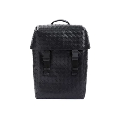 Bottega Veneta Black Calf Leather Backpack
