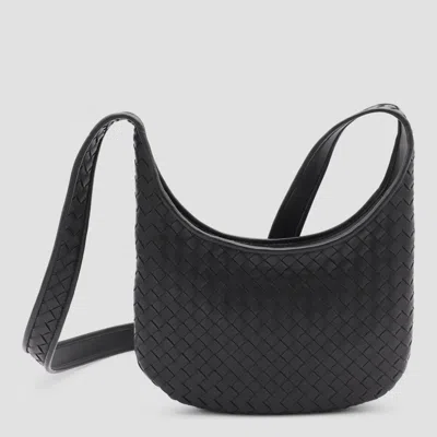 Bottega Veneta Brown Veneto Crossbody Bag In Black