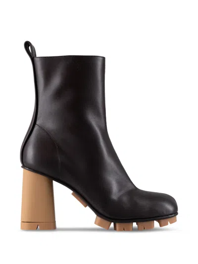 Bottega Veneta Shore 70 Nappa Leather Ankle Boots In Brown