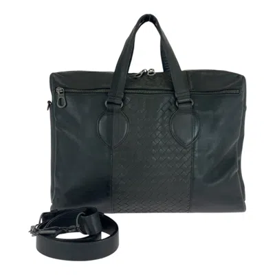 Pre-owned Bottega Veneta Black Leather Briefcase Shoulder Bag ()
