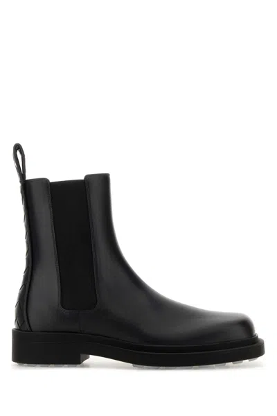 Bottega Veneta Leather Intrecciato-detail Ben Chelsea Boots In Black