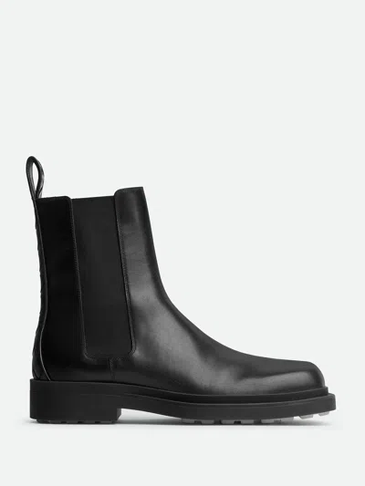 Bottega Veneta Leather Intrecciato-detail Ben Chelsea Boots In Black