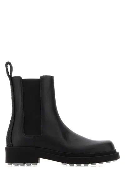 Bottega Veneta Black Leather Chelsea Ben Ankle Boots
