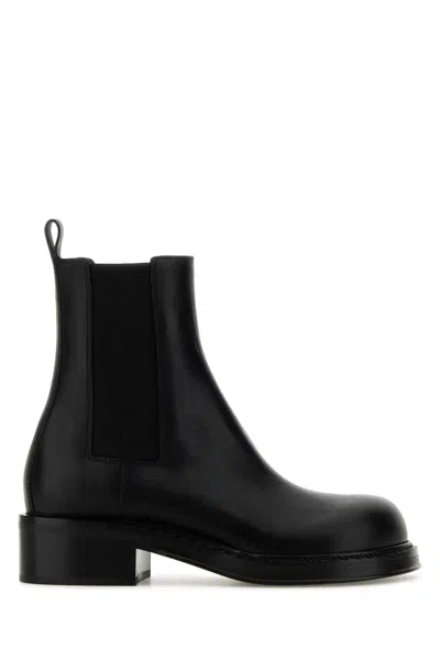 Bottega Veneta Black Leather Cliff Ankle Boots