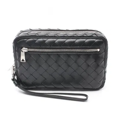 Pre-owned Bottega Veneta Black Leather Clutch Bag Pouch ()