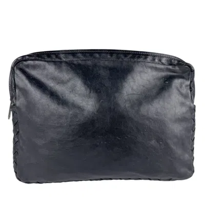 Pre-owned Bottega Veneta Black Leather Clutch Bag Pouch ()