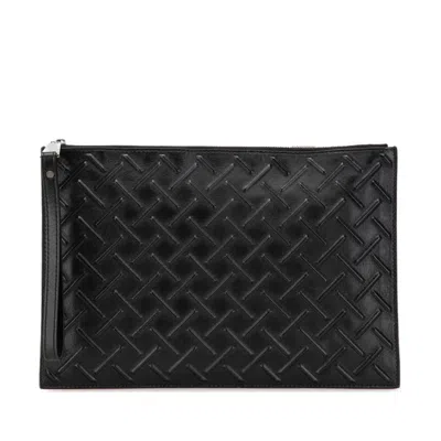 Pre-owned Bottega Veneta Black Leather Clutch Bag ()