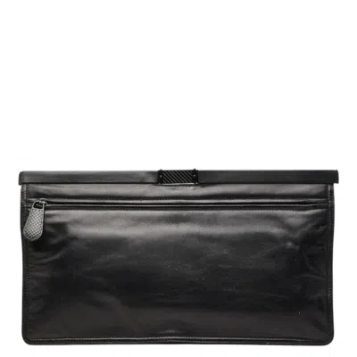 Pre-owned Bottega Veneta Black Leather Clutch Bag ()
