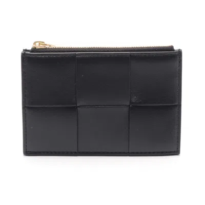 Bottega Veneta Black Leather Coin Purse/coin Case