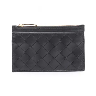 Bottega Veneta Black Leather Coin Purse/coin Case