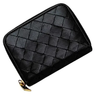 Pre-owned Bottega Veneta Black Leather Coin Purse/coin Case ()