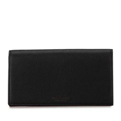 Pre-owned Bottega Veneta Black Leather Coin Purse/coin Case ()