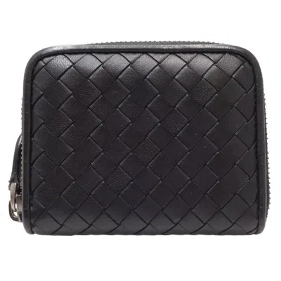 Pre-owned Bottega Veneta Black Leather Coin Purse/coin Case ()