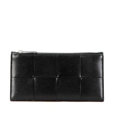 Pre-owned Bottega Veneta Black Leather Coin Purse/coin Case ()