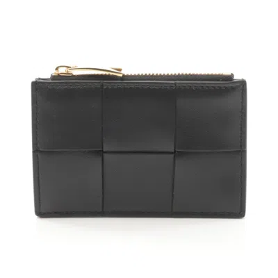 Pre-owned Bottega Veneta Black Leather Coin Purse/coin Case ()