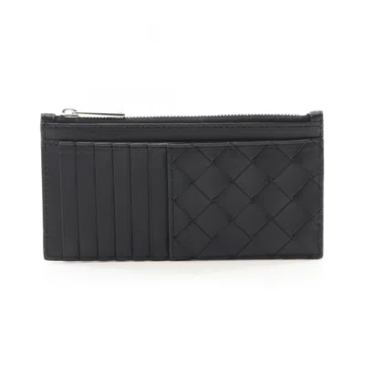 Pre-owned Bottega Veneta Black Leather Coin Purse/coin Case ()