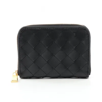 Pre-owned Bottega Veneta Black Leather Coin Purse/coin Case ()