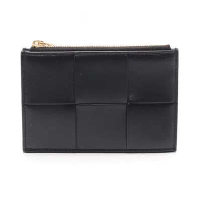Pre-owned Bottega Veneta Black Leather Coin Purse/coin Case ()