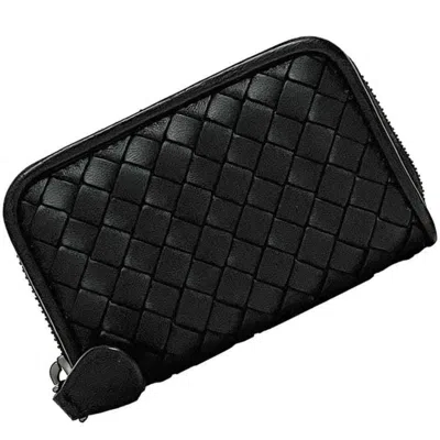 Pre-owned Bottega Veneta Black Leather Coin Purse/coin Case ()
